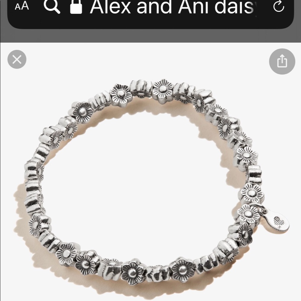 ISO Alex and Ani daisy stretch bracelet in silver